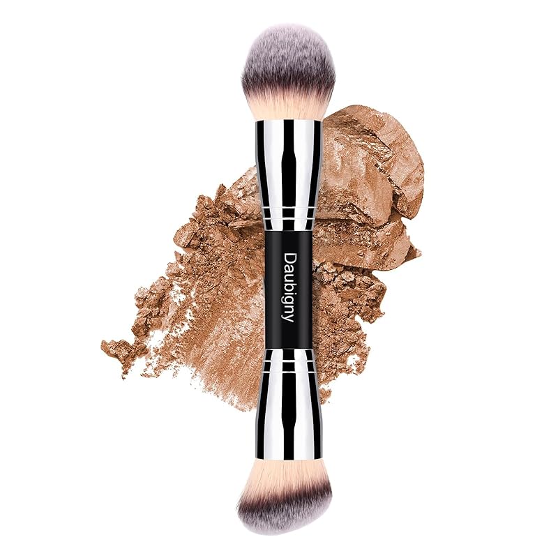 Daubigny Makeup Brushes Dual-ended Foundation Brush Concealer Brush Perfect for Any Look Premium Luxe Hair Rounded Taperd Flawless Brush Ideal for Liquid, Cream, Powder,Blending,Concealer(Angled)