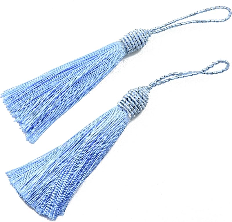 Makhry 20pcs 15.5cm/6 Inch Silky Floss Bookmark Tassels with 2-Inch Cord Loop and Small Chinese Knot for Jewelry Making, Souvenir, Bookmarks, DIY Craft Accessory (Peach Pink)
