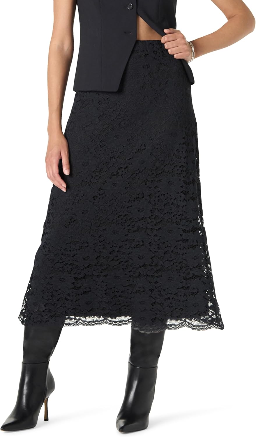 The Drop Women's Standard Elana Lace Midi Skirt