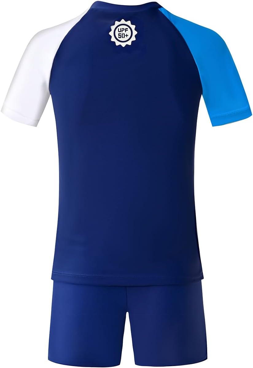 karrack Boys Two Piece Rash Guard Swimsuit Kid Water Sport Short Swimsuits UPF 50+ Sun Protection Bathing Suits