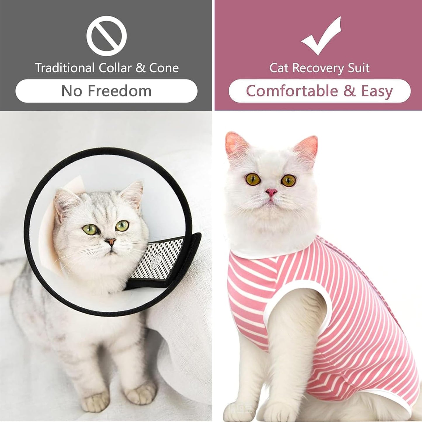 Cat Recovery Suit for Male and Female Surgical Post Surgery Soft Surgery Recovery Suit Onesie for Cats,E-Collar Alternative Anti-Licking Outfit Pet Surgical Recovery Pajama Suits
