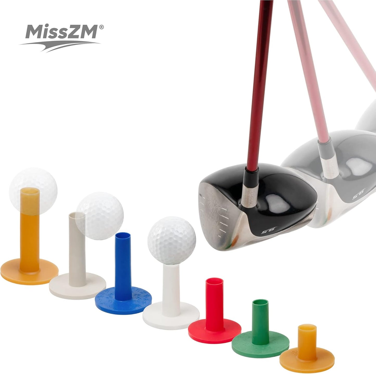 Golf Rubber Tees Practice Training, Driving Putting Chipping Range Mixed Size, Excellent Effect Used with Golf mats and Golf nets, Suitable for Indoor Outdoor Backyard Home Office