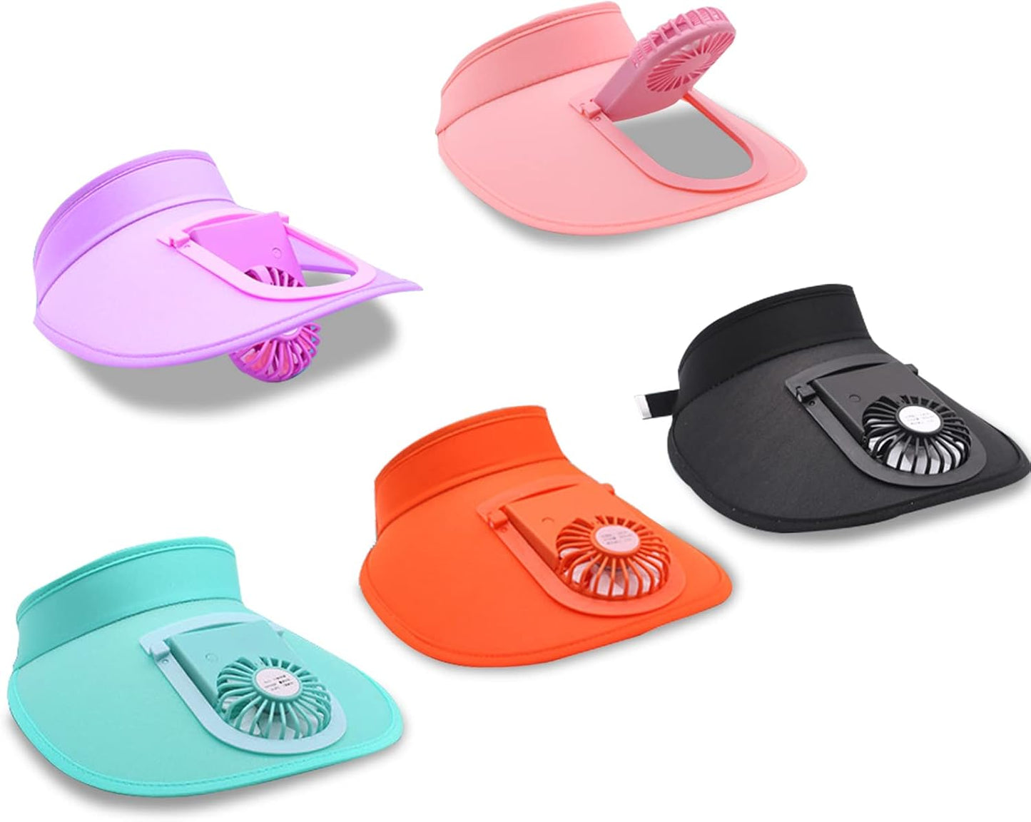 Sun Visors Hat with Fan for Women - Fan Visor Hat - Three Gear Mediation and Large Area Sun Protection