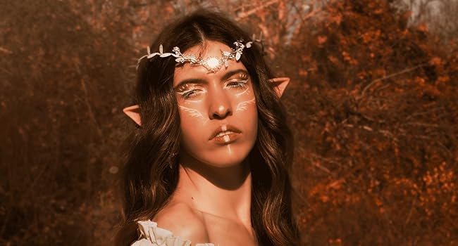 MOSTORY Handmade Elf Moon Crown - Fairy Flower Headpiece Woodland Circlet Elven Floral Headband for Women Girls Renaissance Forest Princess Wedding Bridal Cosplay Bronze Green
