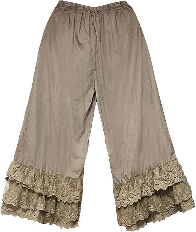 Vintage Lace Pettipants Slips Embroidery Flower Womens Lightweight Cotton Linen Bloomer Shorts Lounge Short Pants