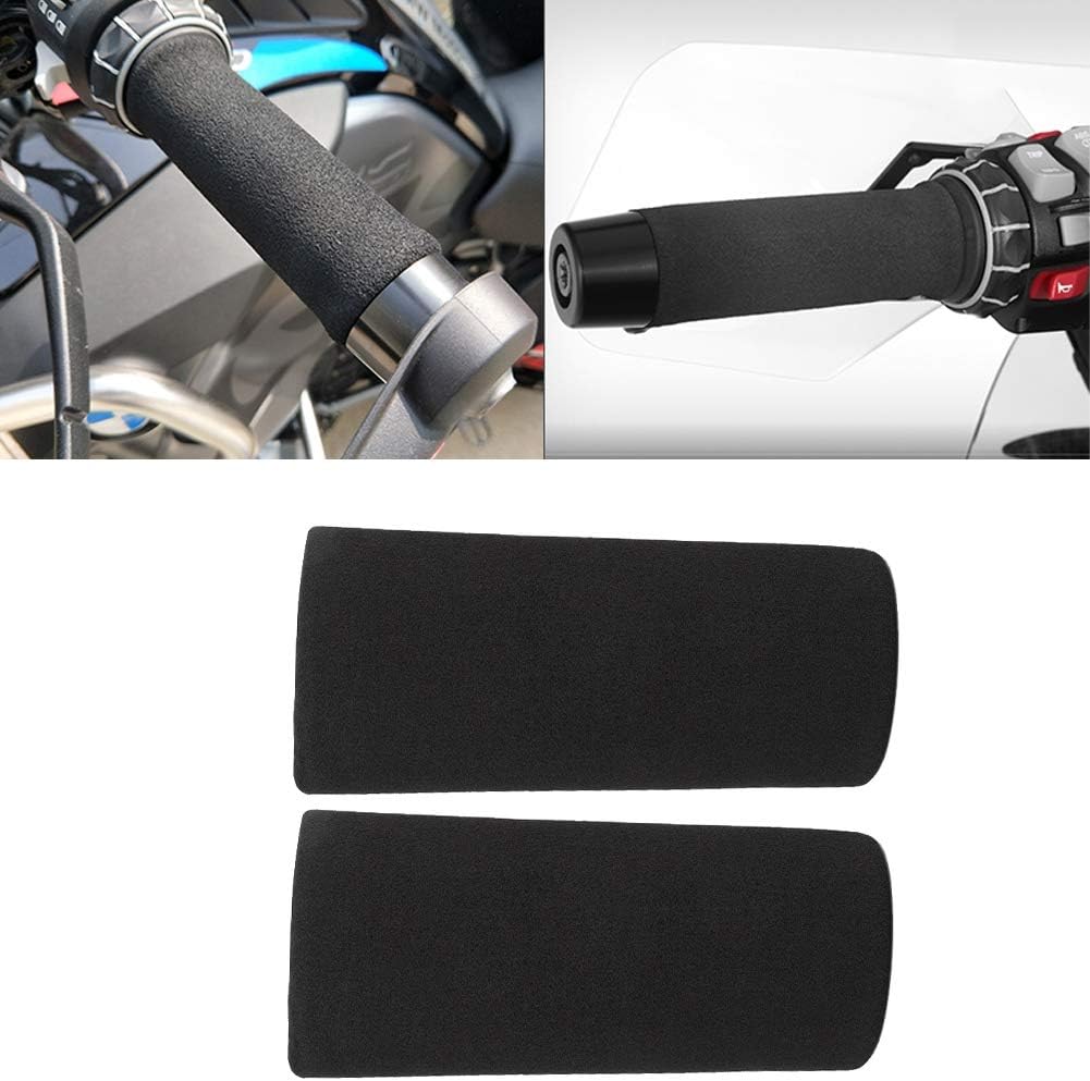 Motorcycle Handle Cover, 2pcs Motorcycle Non-Slip Anti Vibration Soft Foam Handlebar Grip Cover, Black