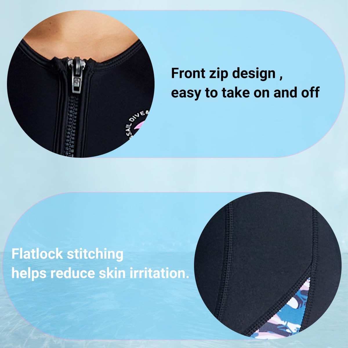 Wetsuit Top Men Women Wetsuit Vest 3mm Neoprene Front Zip Sleeveless Wet Suit Tops Jacket Diving Vest Swimming Canoeing Surfing