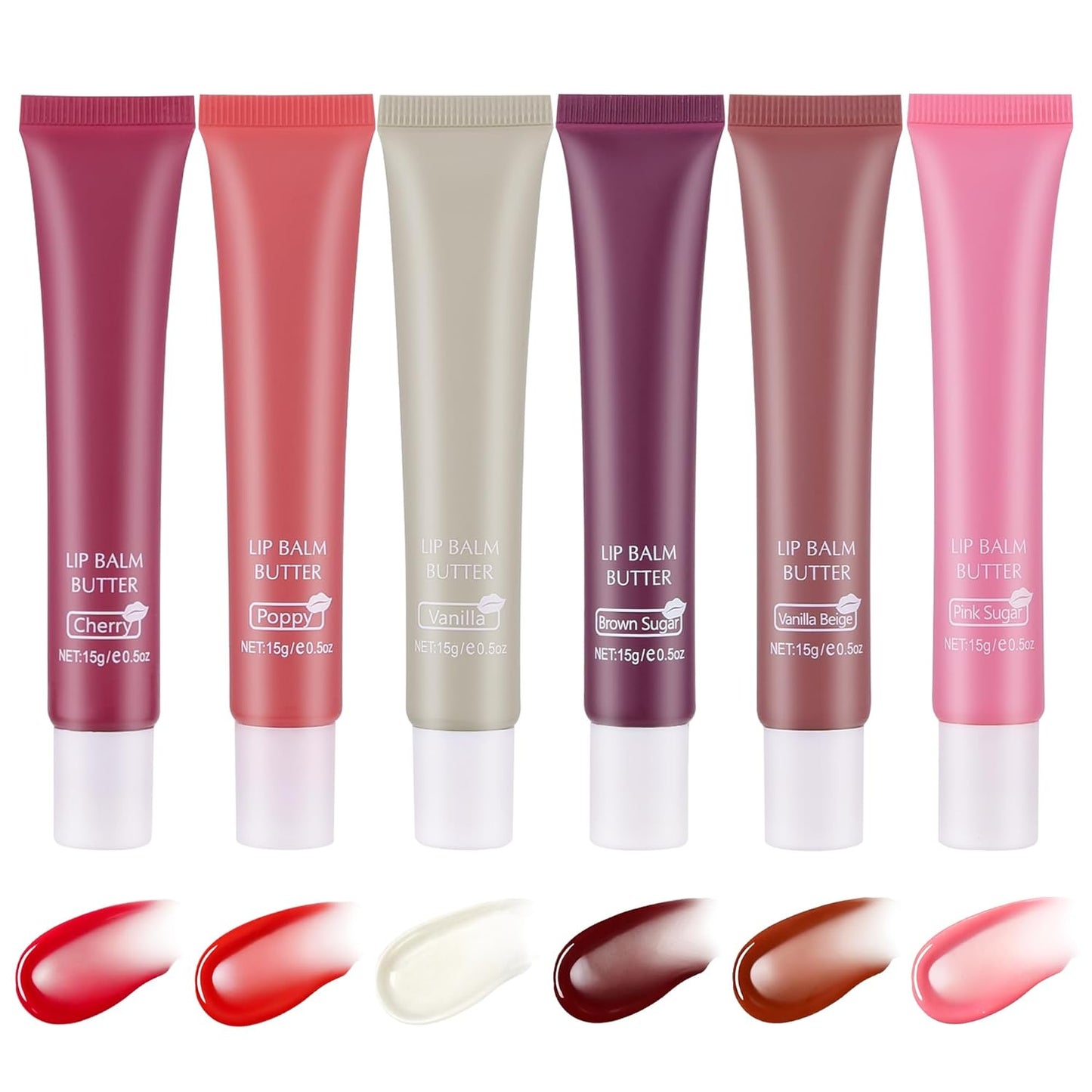 2-in-1 Silky Lip Butter Balm & Lip Gloss, Hydration with Shea & Olive Oil Blend, Non-Sticky Moisture for Chapped Lips, Natural Ingredients (6 Colors)