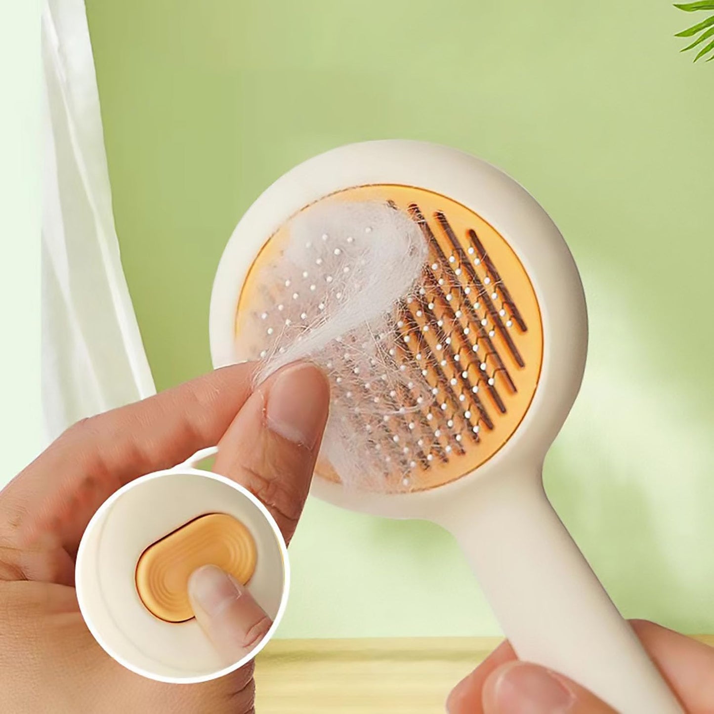Pet Brush.Cat Brush For Shedding.Cat Hair Brush For Indoor Cats.Floating Hair Brush. Dog Hair Shedding Jerking Cat Magic Tool Clean Hair Special (Milk yellow)