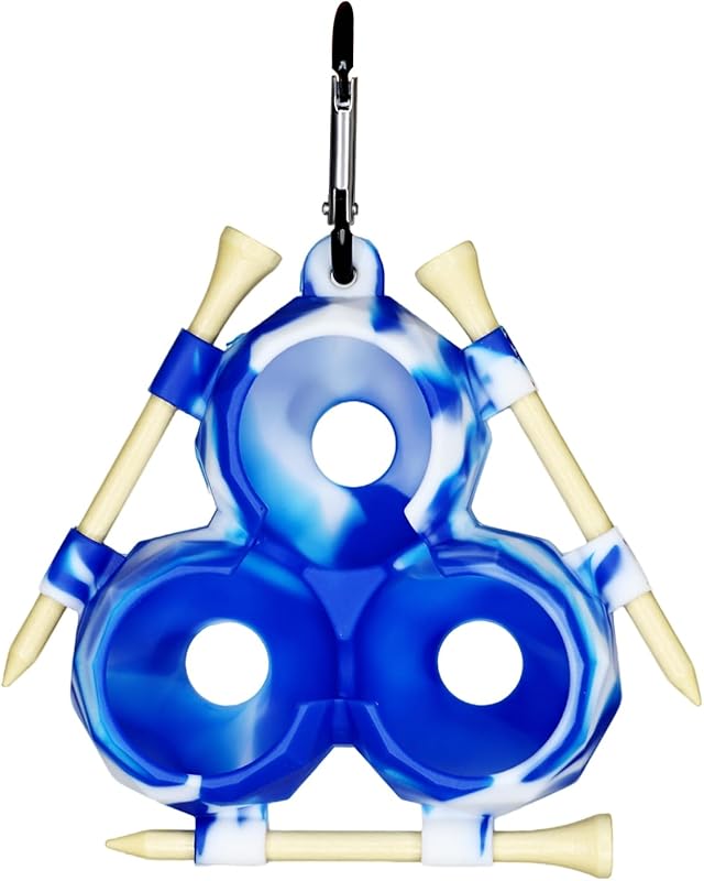 Golf Ball Tee Holder, Soft Silicone Golf Tee Rack for 3 Balls and 3 Tees, Golf Ball Holder with Clip for Bags, Essential Golf Ball Bag for Players