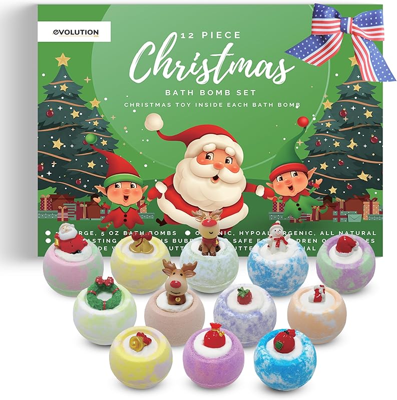 EvolutionUSA Lavender Dreams Bath Bombs for Women, 12 Organic Flower Bath Bombs, Soft Lavender Bath Bombs, Womens Bath Bombs Gift, Lush Bath Bombs for Girls, Relaxing Bathbombs, Bath Balls