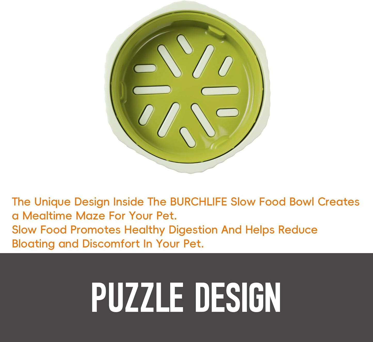 Slow Feeding Dog Bowl for Large, Separable Cat Interactive Puzzle Design,Non-Slip Durable Dog Food Bowl, Easy Clean Design to Prevent Puppies from Overeating, 100% BPA Free (Green)