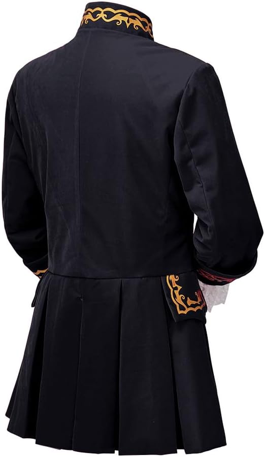 CosplayDiy Men's Colonial Military Tailcoat Costume 18th Century Medieval Regency Tailcoat Jacket