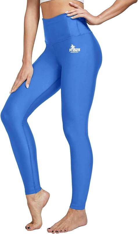 FitsT4 Sports Women's Swimming Leggings UPF 50+ High Waisted with Pockets Swim Pants