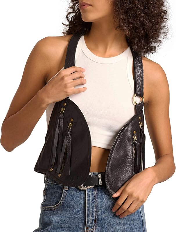 Harness for Women Genuine Leather with Pocket Steampunk Vest