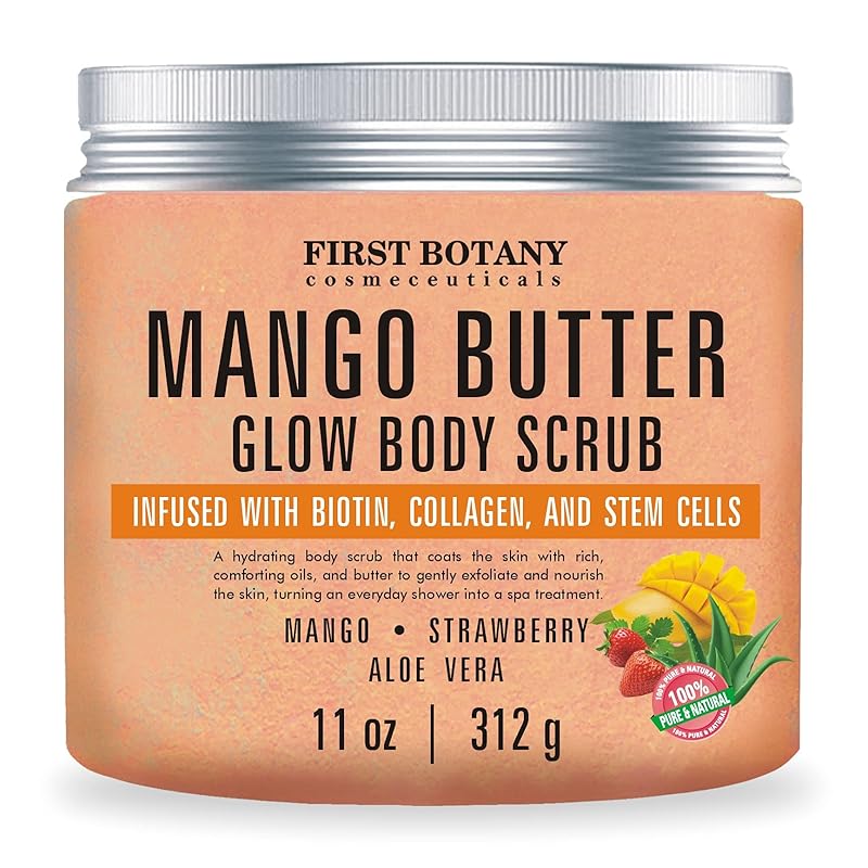 First Botany Cosmeceuticals, 100% Natural Arabica Coffee Scrub with Organic Coffee Coconut & Shea Butter Acne Anti Cellulite & Stretch Mark treatment Spider Vein Therapy, Varicose Veins Eczema, 10 oz