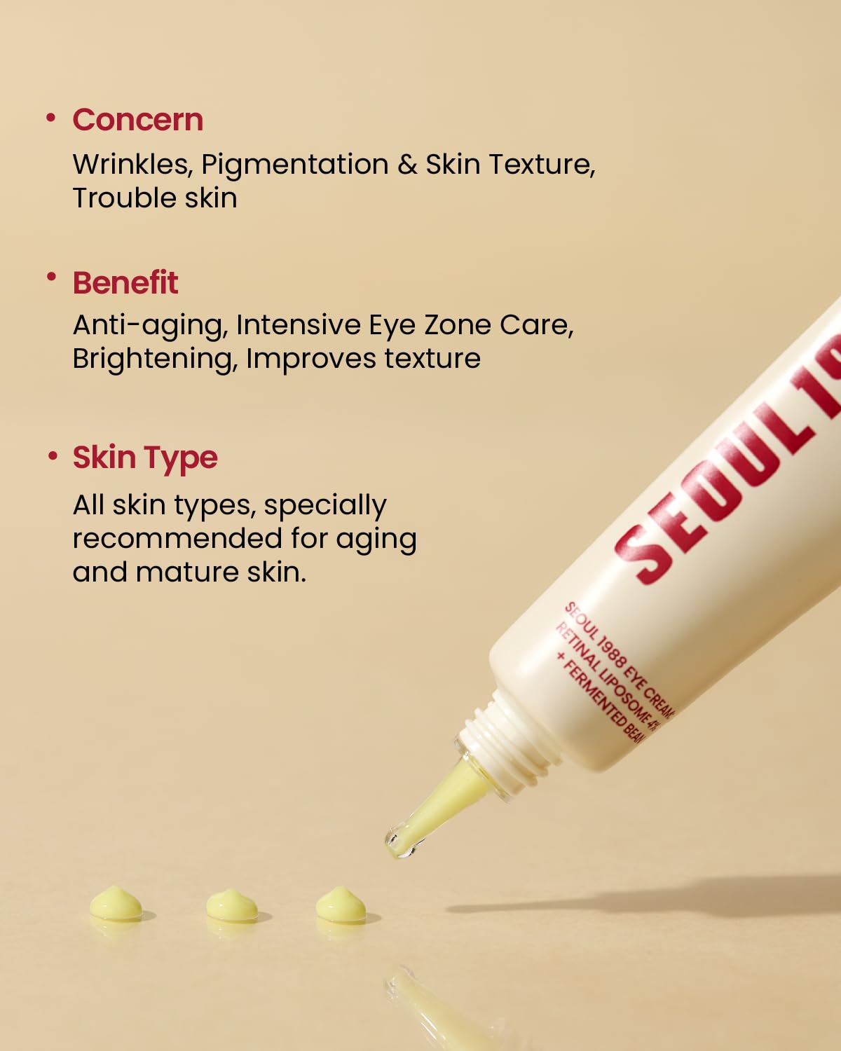KSECRET SEOUL 1988 Eye Cream : Retinal Liposome 4% + Fermented Bean, 30ml/1.01 fl.oz.