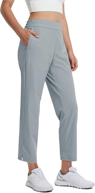 M MAELREG Women's Golf Pants with Zip Pockets 7/8 Ankle Stretch Lightweight Sweatpants for Athletic Hiking Travel Work Lounge