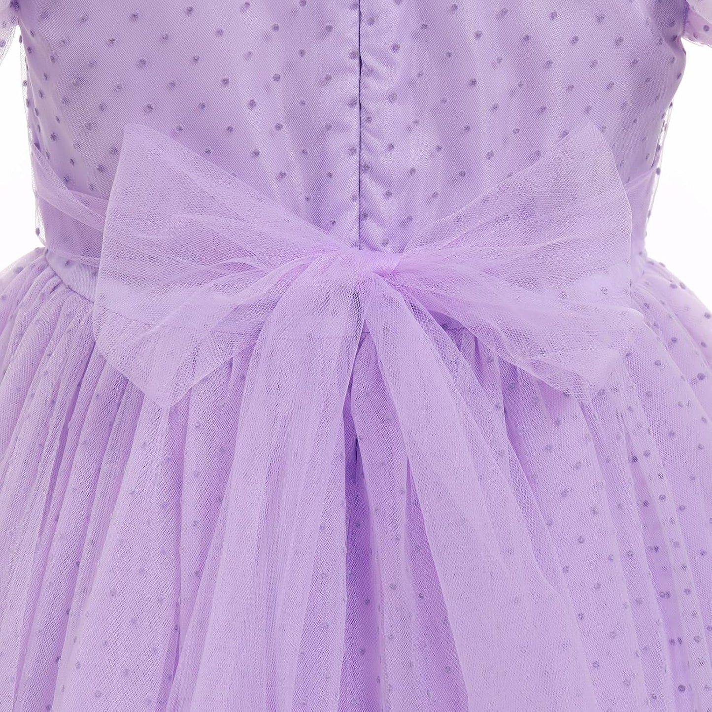 IMEKIS Toddler Girl Sparkle Confetti Birthday Princess Dress Ruffle Sleeve Party Formal Dresses 1-6T