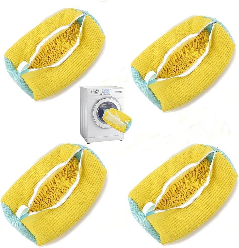 Laundry Shoe Bags for Washing Machine, 2Pcs Shoe Washing Bag Shoe Laundry Bag for Washer and Dryer Reusable Shoe Washing Bags Shoe Washing Machine Bag (Yellow-2Pcs)