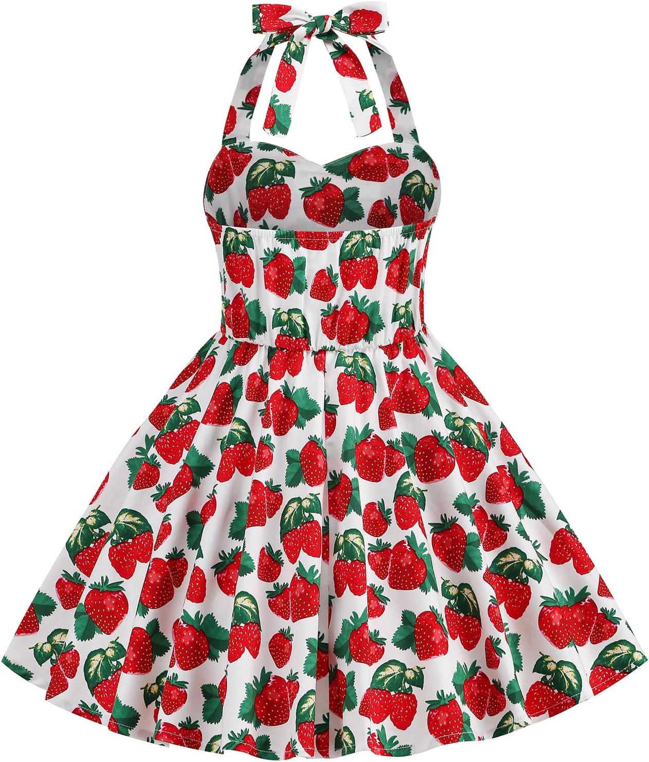 1950s Vintage Dresses for Girls Halter Dress Sleeveless Bowknot Heart Neck 4 - 12 Years - TrendyLookz