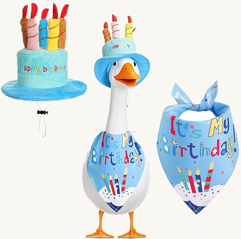 Porch Goose Summer Outfit, Porch Goose Clothes with Yellow Polka Dot, for 23"/17" Lawn Goose Statue,Goose Clothes for Yard Goose