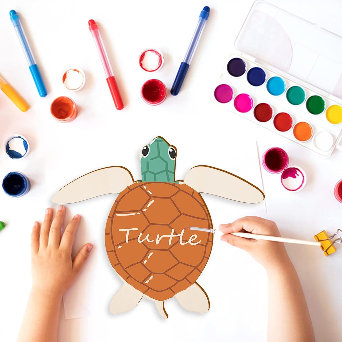 8 Pcs Wooden Turtle Cutouts 11.8 x 11 Unfinished Wood Sea Turtle Shape Cutouts Blank Wooden Sea Animal Slices Ornaments for DIY Crafts Sea Ocean Beach Theme Party Home Decoration