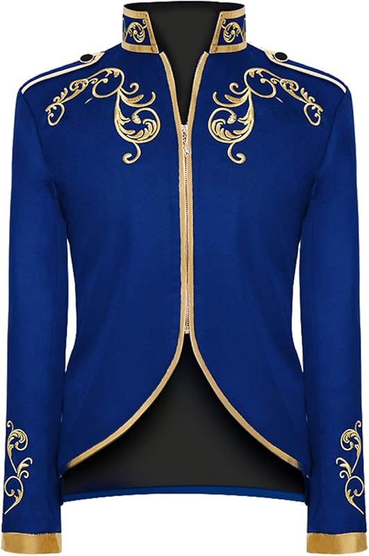 Unisex Military Blazers Prince Coats Drummer Parade Punk Officer Fitted Jackets