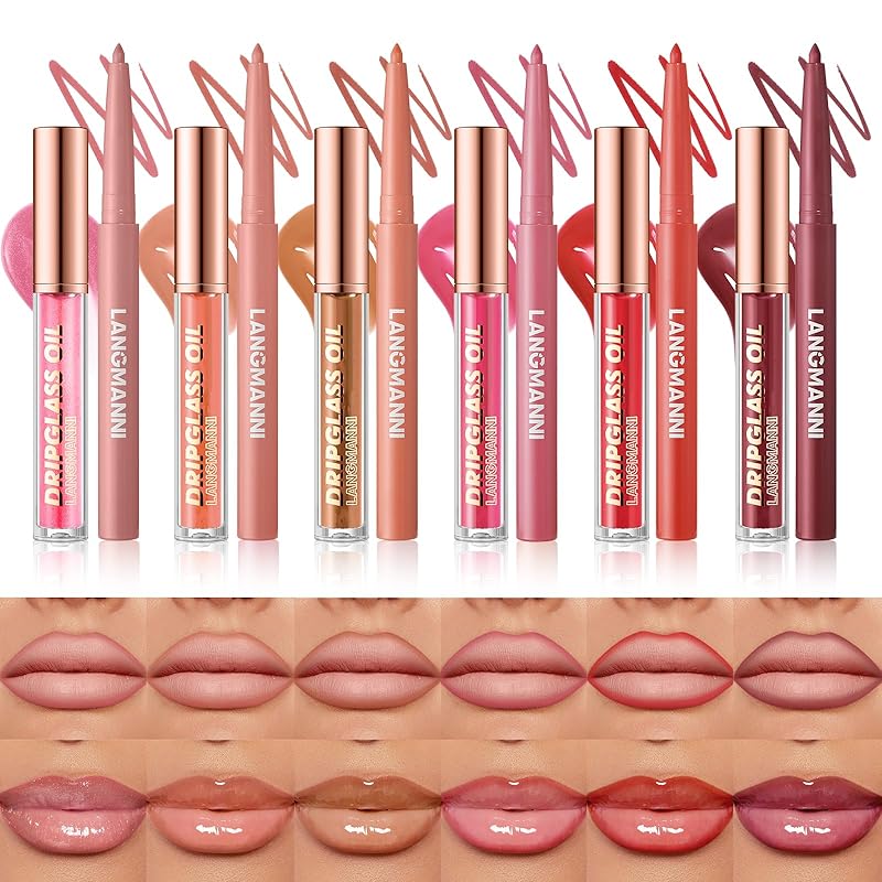 3PCS Lip Liner and Lipstick Combo Set - Matte Lip Liner Pencil, Velvet Matte Lipstick & Hydrating Collagen Lip Gloss - Long-Lasting, Smudge-Proof, High Pigment Nude Brown Lip Makeup Kit (Set 2, 3)
