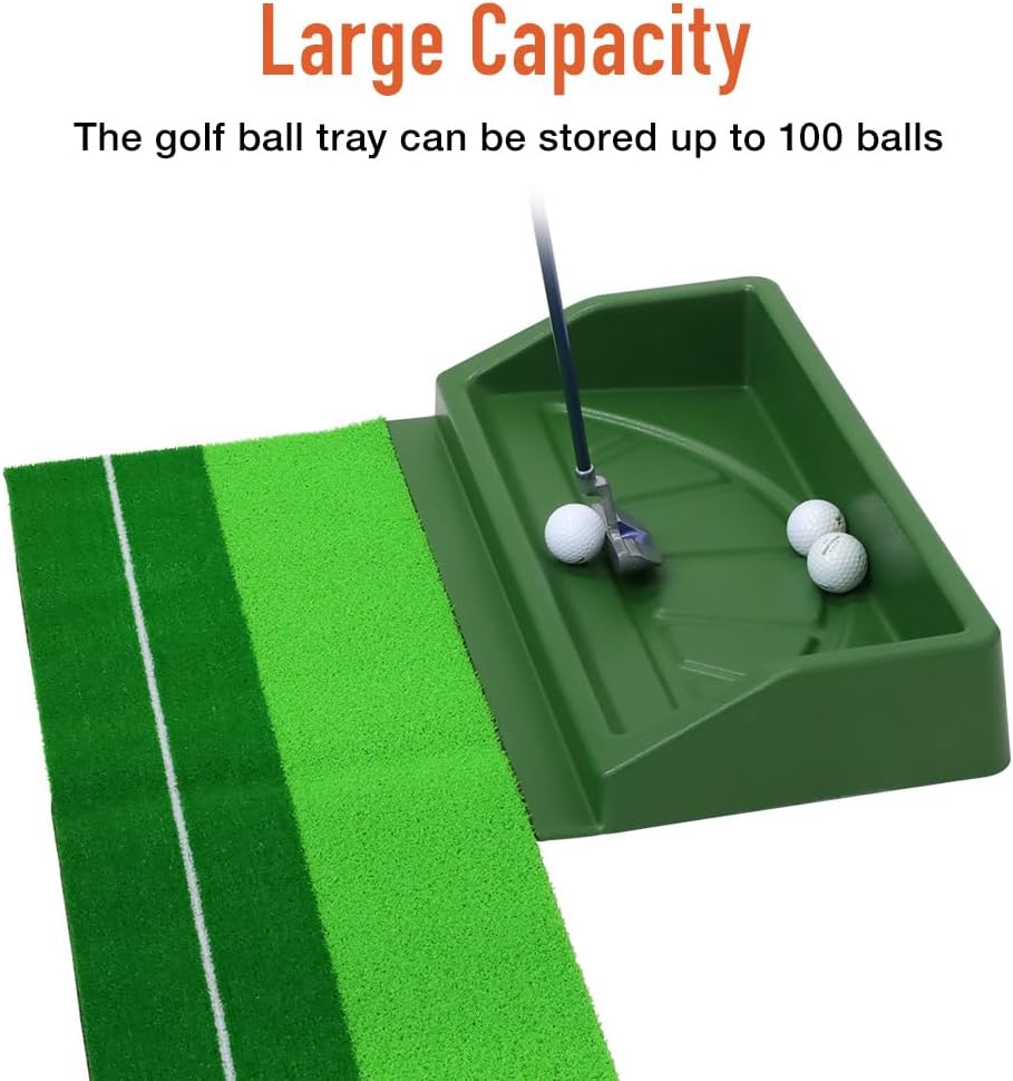 Golf Ball Tray for Practice Mat 100 Balls Large Capacity Heavy Duty ABS Holder for Indoor Outdoor Home Daily Training Men Gift