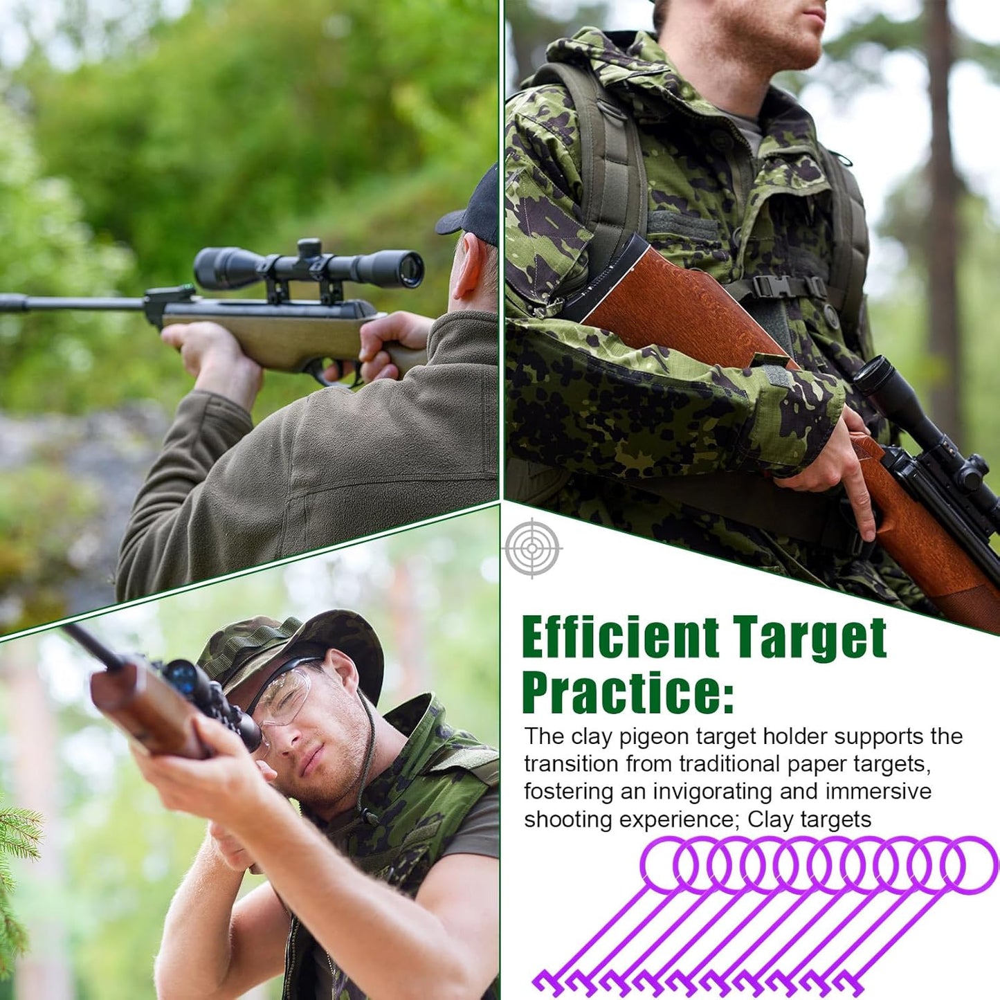 Lenwen 75pcs Clay Target Holders, Versatile Clay Pigeon Hooks Hanging Target Hangers for Outdoor Shooting Practice