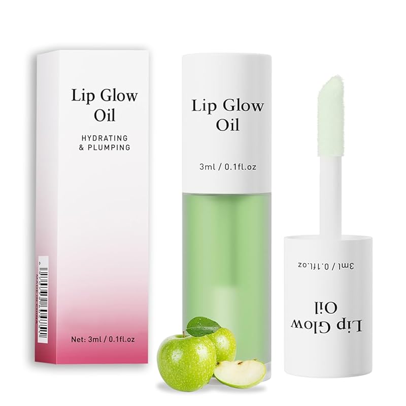 Korean Lip Oil - Fruity Flavor Lip Glow Oil, Moisturizing Hydrating & Nourishing Non-stick Cup Transparent Plumping Lip Gloss for Dry Lips & Lip Care (01#Raspberry)