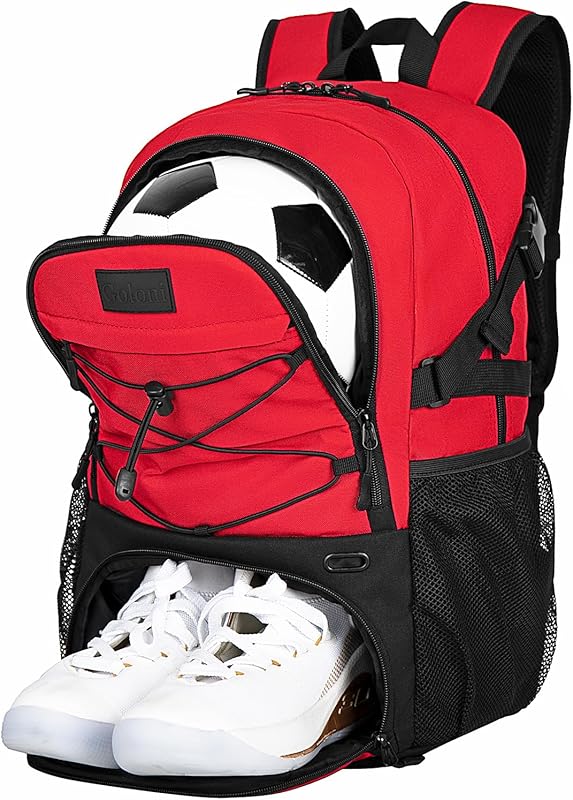Goloni Soccer Backpack,Basketball Backpack with Ball Compartment & Shoe Compartment,Backpack for Basketball,Soccer