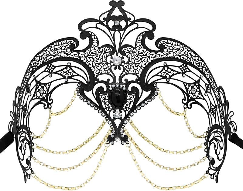 Thmyo Women's Masquerade Laser Cut Metal Venetian Pretty Halloween Costume Mask