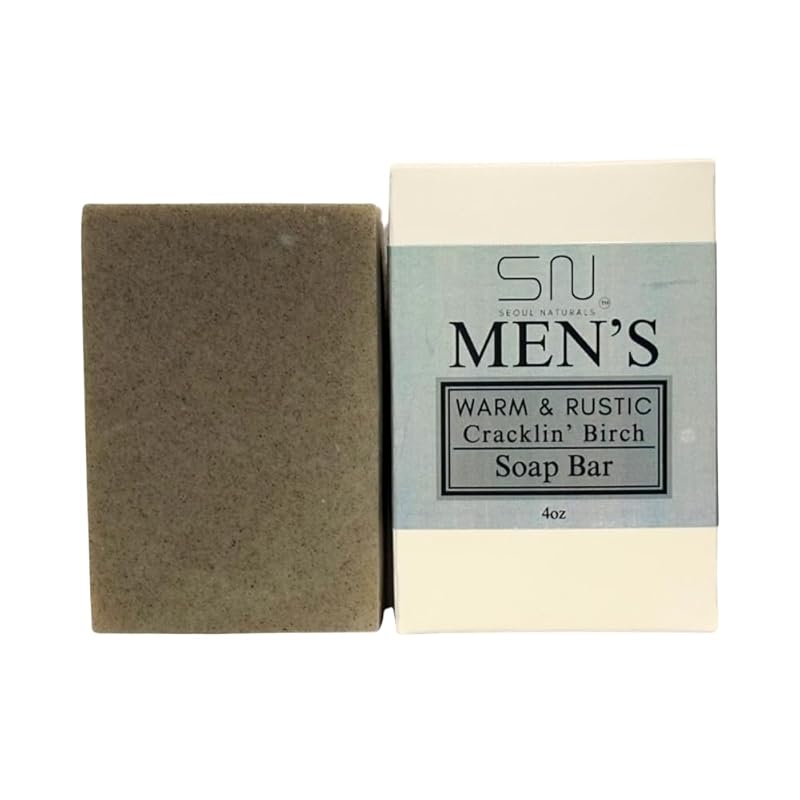 Seoul Naturals Men's Timeless Oakmoss & Bergamot Soap Bar, k beauty, 4 oz