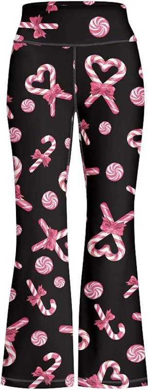 Girls' Athletic Leggings Bell Bottoms Kids Dance Running Yoga Pants High Waisted Workout Active Dance Tights