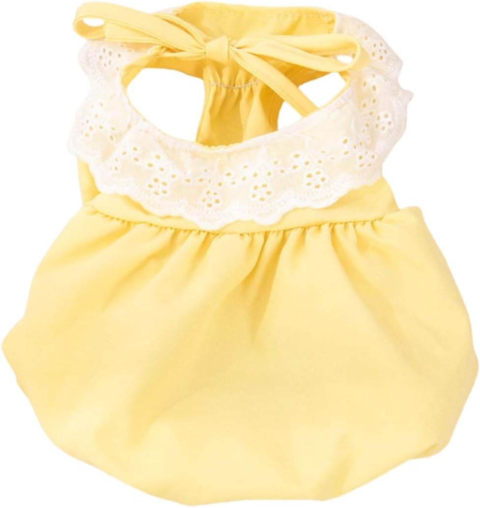 DICOCO Dog Clothing Cat Costume ペットワンピース Sleevelessふんわりドレス For summer use coolしい ポリエステルSoftらかMaterial Scalabilityあり Small Dog Medium-sized dog for Cats おPrincess style popularity Cuteい ペットファッション イエロー L