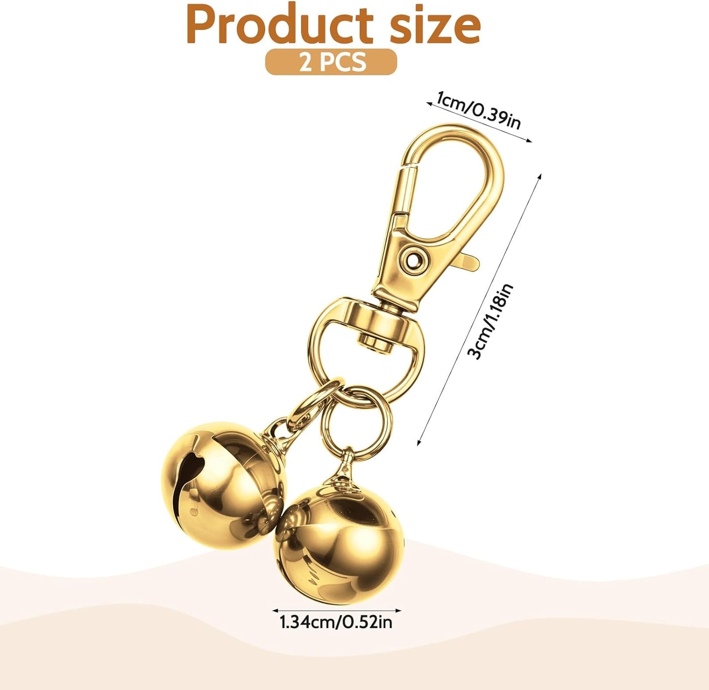 2 Pcs Bells for Dog Collars Mini Dog Collar Bell Pet Pendant Accessories Dogs Training Bell Collar Gold Training Collars Charm for Dogs and Cats