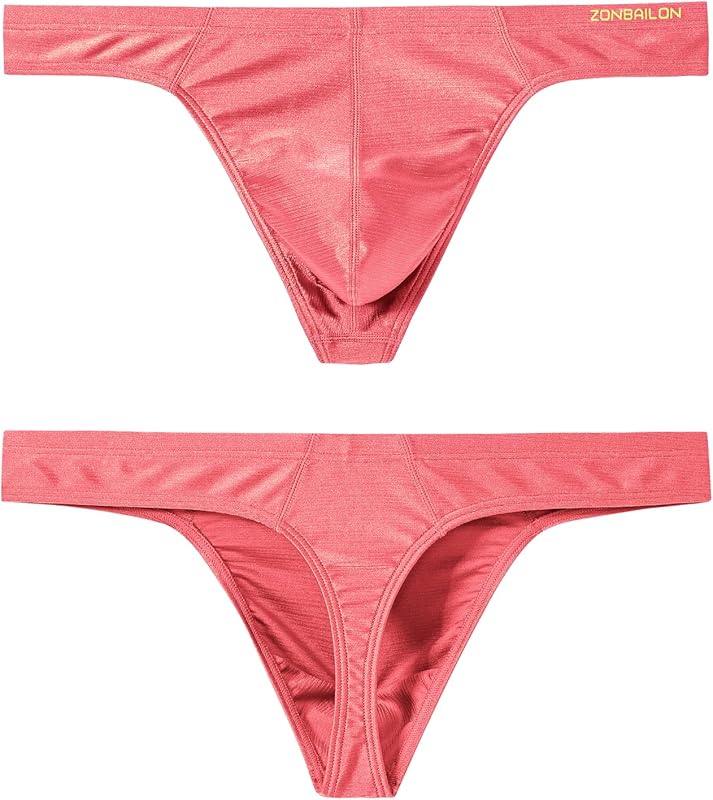 JINSHI Men's Thong Underwear Sexy Ice Silk Glossy G String Male Athletic Thongs T Back For Men Bikini Briefs
