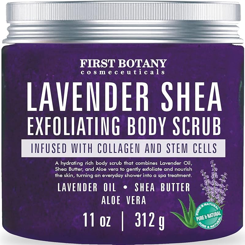 First Botany Cosmeceuticals, 100% Natural Arabica Coffee Scrub with Organic Coffee Coconut & Shea Butter Acne Anti Cellulite & Stretch Mark treatment Spider Vein Therapy, Varicose Veins Eczema, 10 oz