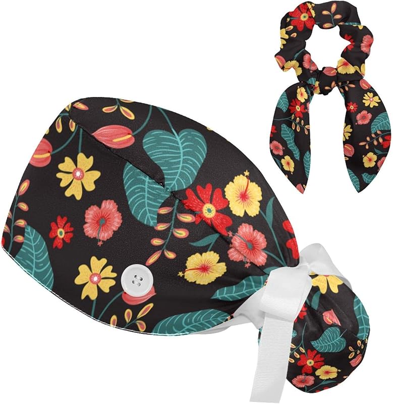 Women's Working Caps with Scrunchies Tarot Pattern Background Lace-Up Hat Unisex Hair Covers One Size