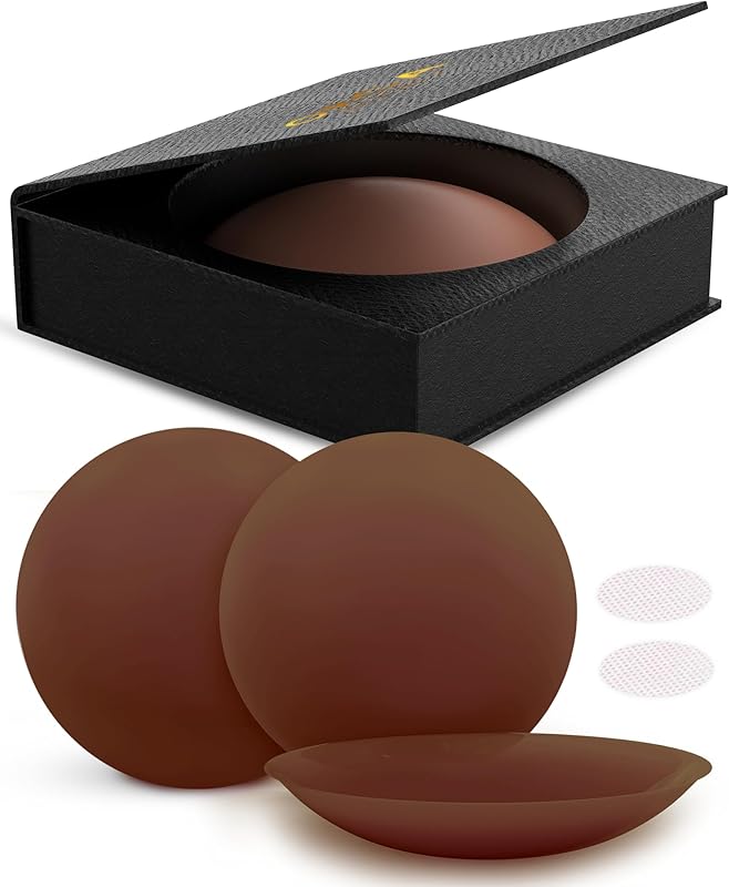 Nipple Cover - Available in 6 Skin Tones, Adhesive Silicone Reusable Pasties, Covers Stickers