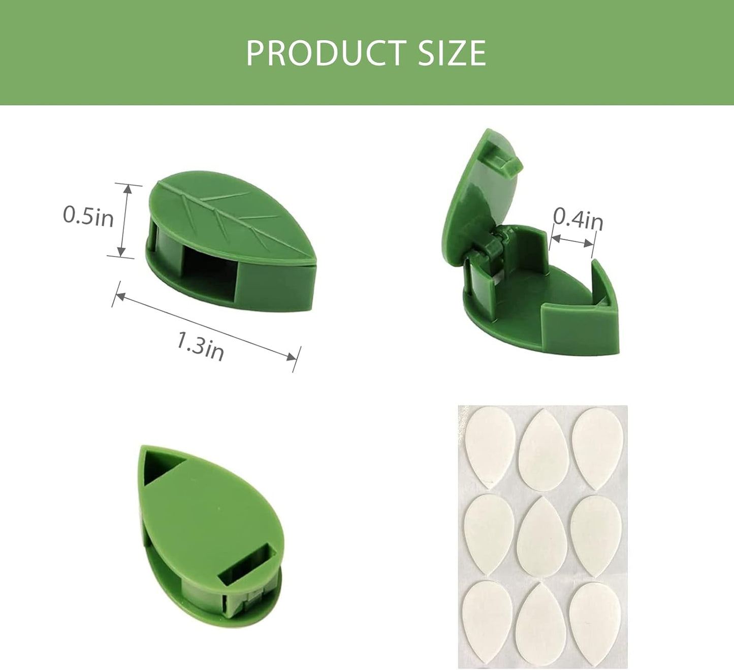Plant Clips for Climbing Plants(40 Pack), Self-Adhesive Fixer, Plant Climbing Wall Fixture Clips for Supporting Stems Grow Upright, Vines Traction, Cable Wire Fixing