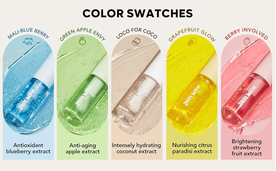SHEGLAM Jelly Wow Hydrating Non-Sticky Lip Oil Moisturizing Plumping Lip Gloss - Green Apple Envy