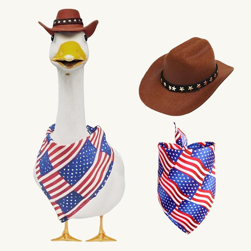 Porch Goose Summer Outfit, Porch Goose Clothes with Yellow Polka Dot, for 23"/17" Lawn Goose Statue,Goose Clothes for Yard Goose