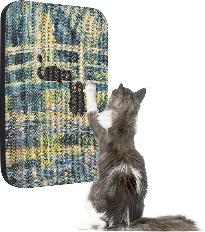 Art Cat Wall-Mountable Scratching Board 16.7x11x1 Inch Cat Wall Scratch Pad and Scratcher for Indoor Cats Furniture Protector(Flower Garden)