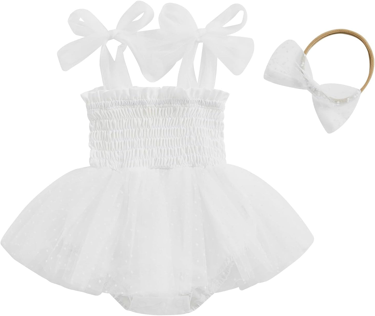 Murnouche Newborn Baby Girl Romper Dress Summer Clothes Boho Photoshoot Outfits with Headband