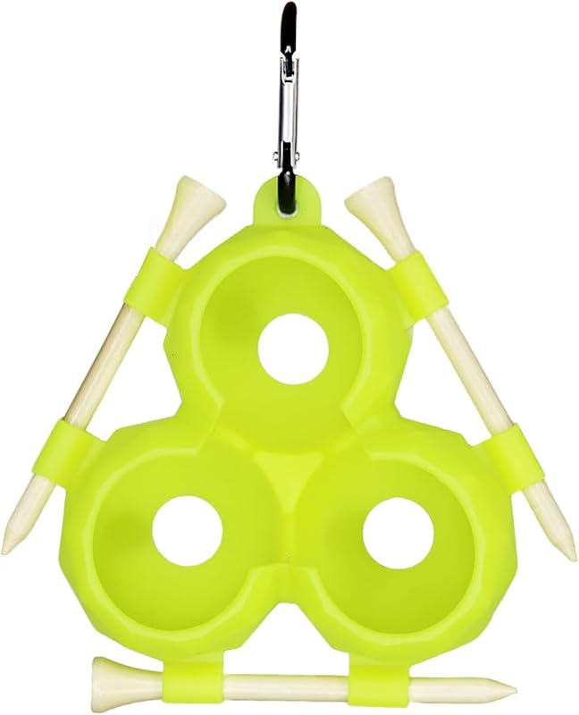 Golf Ball Tee Holder, Soft Silicone Golf Tee Rack for 3 Balls and 3 Tees, Golf Ball Holder with Clip for Bags, Essential Golf Ball Bag for Players