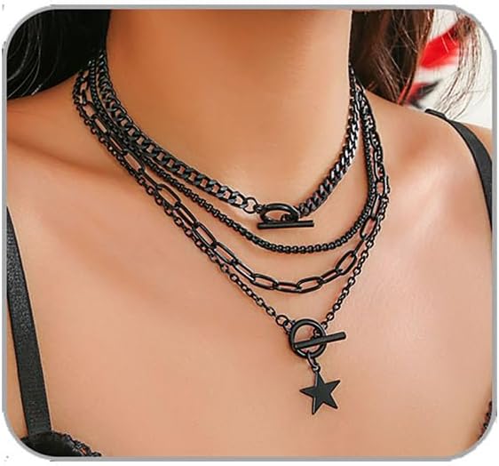 Gothic Cross Necklaces Layered Pearl Beads Cross Pendant Necklaces Punk Vintage Cross Chain Necklace Chunky Cross Necklace Gothic Jewelry for Women