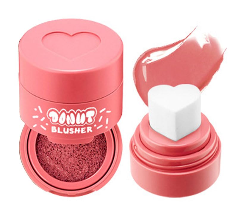 Liquid Blush with Heart Shaped Applicator, Natural Long Lasting, Light and Airy Makeup for Women (2), Pink